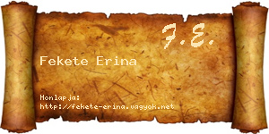 Fekete Erina névjegykártya